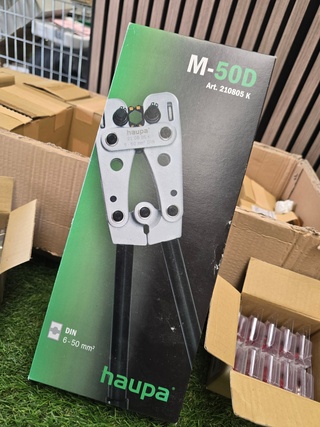 M50 D Perstang met partij kabelschoenen Haupa, Partij